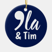 Comma Kamala en Tim 2024 Keramisch Ornament (Voorkant)