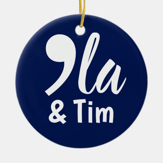 Comma Kamala en Tim 2024 Keramisch Ornament (Voorkant)