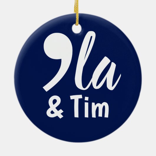 Comma Kamala en Tim 2024 Keramisch Ornament (Achterkant)