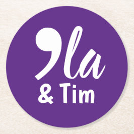 Comma Kamala en Tim 2024 Ronde Kartonnen Onderzetter