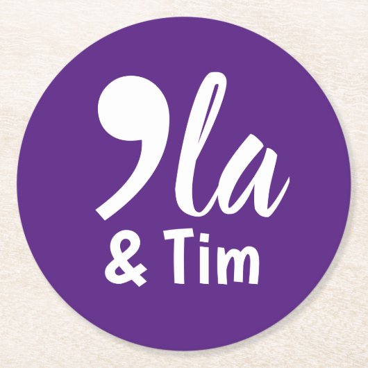 Comma Kamala en Tim 2024 Ronde Kartonnen Onderzetter (Voorkant)