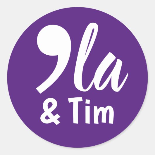 Comma Kamala en Tim 2024 Ronde Sticker (Voorkant)