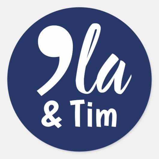 Comma Kamala en Tim 2024 Ronde Sticker (Voorkant)