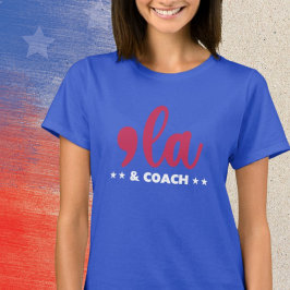 Comma la & Coach-Kamala Harris Blauw T-shirt