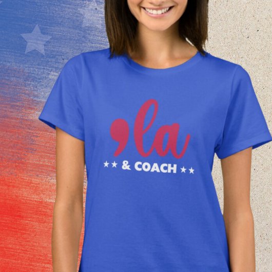 Comma la & Coach-Kamala Harris Blauw T-shirt