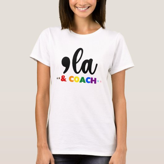 Comma la & Coach-Kamala Harris Progressive Pride T-shirt (Voorkant)
