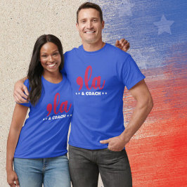 Comma la & Coach-Kamala Harris Tim Walz Blue T-shirt