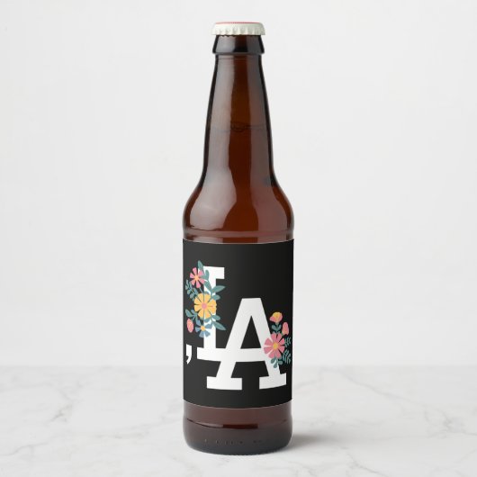 Comma la Floral Kamala Harris voor President 2024 Bier Etiket (Voorkant)