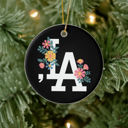 Comma la Floral Kamala Harris voor President 2024 Keramisch Ornament (Boom)