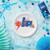 Comma la Flowers Papieren Bordje (Feest)