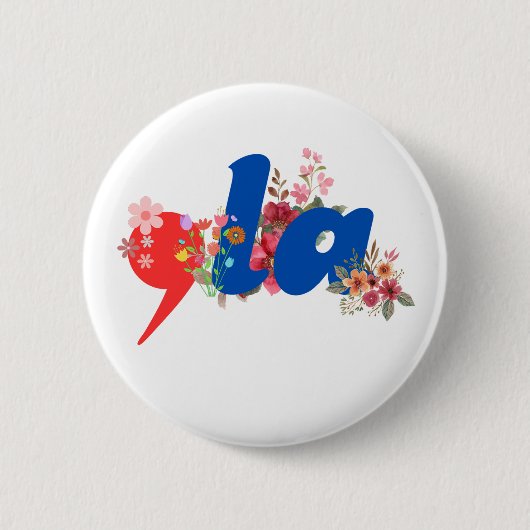 Comma la Flowers Ronde Button 5,7 Cm (Voorkant)