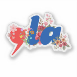 Comma la Flowers Sticker