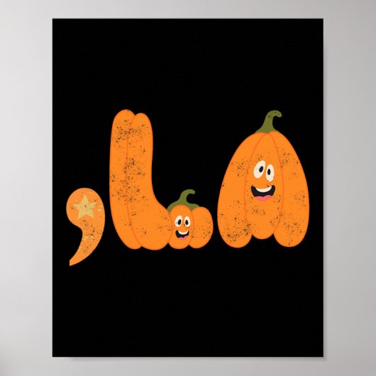 Comma La Funny Kamala Pumpkins Halloween Poster (Voorkant)