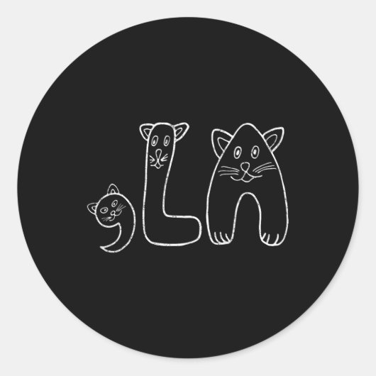Comma La Funny Kamala Retro Cat Ronde Sticker (Voorkant)