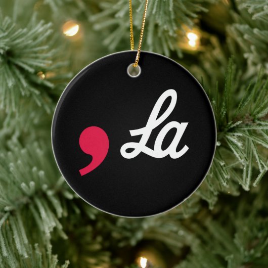 Comma La Funny Punctuation Kamala Harris Keramisch Ornament (Boom)