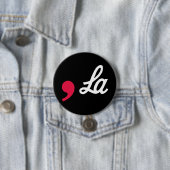 Comma La Funny Punctuation Kamala Harris Ronde Button 7,6 Cm (In situ)