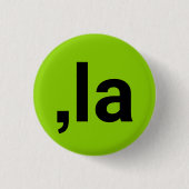 Comma La grappige brat kamala zwarte limoengroen Ronde Button 3,2 Cm (Voorkant)