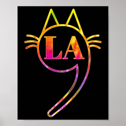 Comma La Kamala Cat Tie Dye Retro Harris 2024 Vrou Poster (Voorkant)