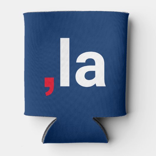 Comma La kamala grappige uitspraak rood wit blauw Blikjeskoeler (Voorkant)