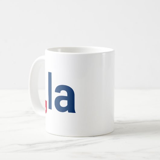 Comma La kamala grappige uitspraak rood wit blauw Koffiemok (Voorkant links)