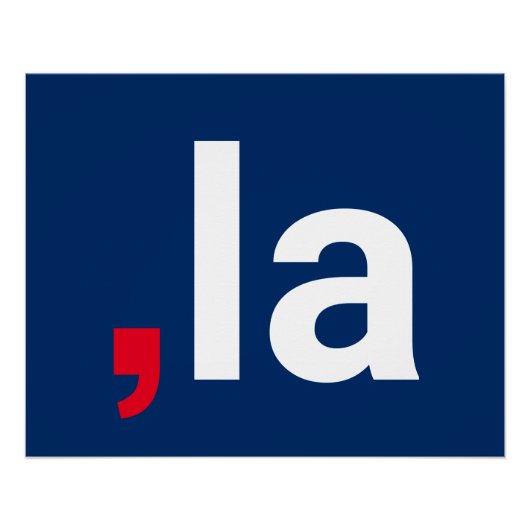 Comma La kamala grappige uitspraak rood wit blauw Perfect Poster (Voorkant)