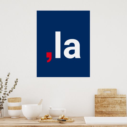 Comma La kamala grappige uitspraak rood wit blauw Poster (Keuken)