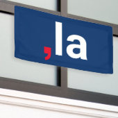 Comma La kamala grappige uitspraak rood wit blauw Spandoek (Buitenkant Gebouw)