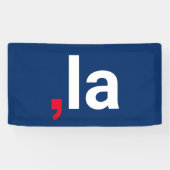 Comma La kamala grappige uitspraak rood wit blauw Spandoek (Horizontaal)