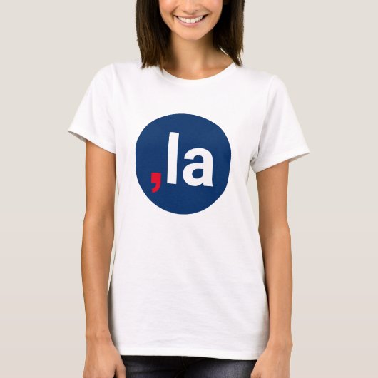 Comma La kamala grappige uitspraak rood wit blauw T-shirt (Voorkant)