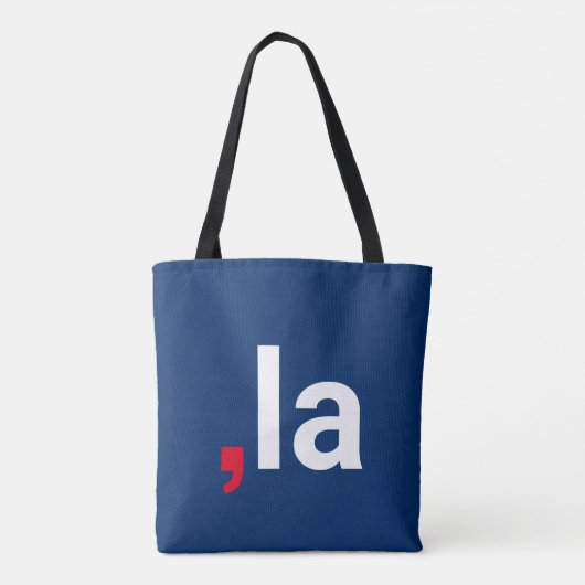 Comma La kamala grappige uitspraak rood wit blauw Tote Bag (Achterkant)