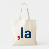 Comma La kamala grappige uitspraak rood wit blauw Tote Bag (Achterkant)