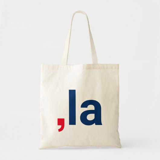 Comma La kamala grappige uitspraak rood wit blauw Tote Bag (Voorkant)