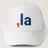 Comma La kamala grappige uitspraak rood wit blauw Trucker Pet (Voorkant)