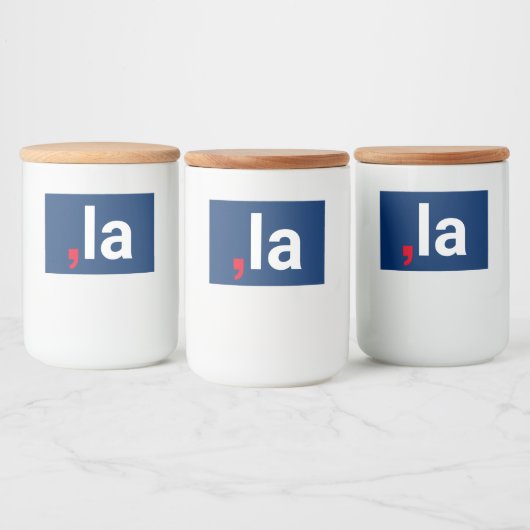 Comma La kamala grappige uitspraak rood wit blauw Voedselcontainer Etiket (Flessen)