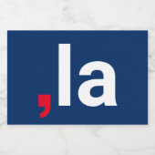 Comma La kamala grappige uitspraak rood wit blauw Voedselcontainer Etiket (Enkel label)