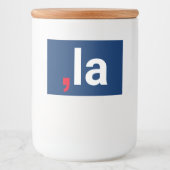 Comma La kamala grappige uitspraak rood wit blauw Voedselcontainer Etiket (Voorkant)