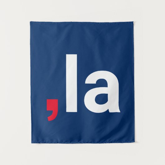 Comma La kamala grappige uitspraak rood wit blauw Wandkleed (Voorkant)