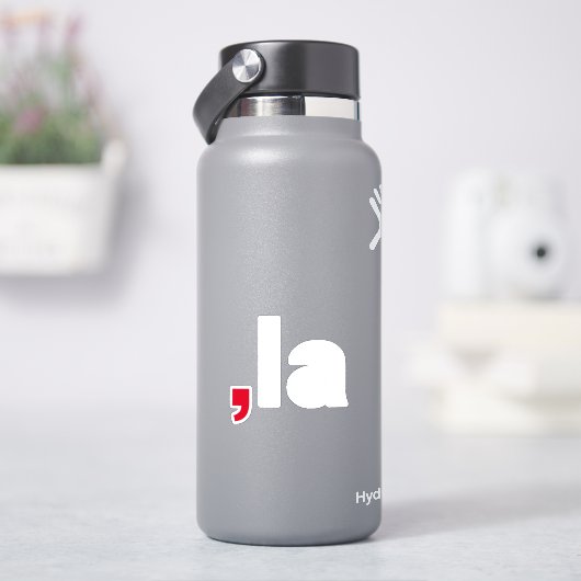 Comma La kamala grappige uitspraak rood wit Sticker (HydroFlask)
