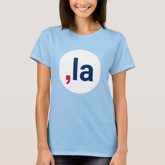 Comma La kamala grappige uitspraak witte stip T-shirt (Voorkant)