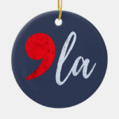 Comma La Kamala Harris 2024 President Grappig Keramisch Ornament (Voorkant)