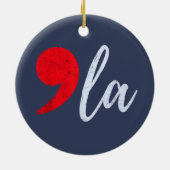 Comma La Kamala Harris 2024 President Grappig Keramisch Ornament (Achterkant)