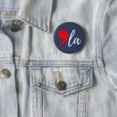 Comma La Kamala Harris 2024 President Grappig Ronde Button 5,7 Cm (In situ)