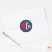 Comma La Kamala Harris 2024 President Grappig Ronde Sticker (Envelop)