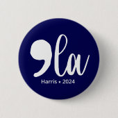 Comma La Kamala Harris 2024 Ronde Button 5,7 Cm (Voorkant)