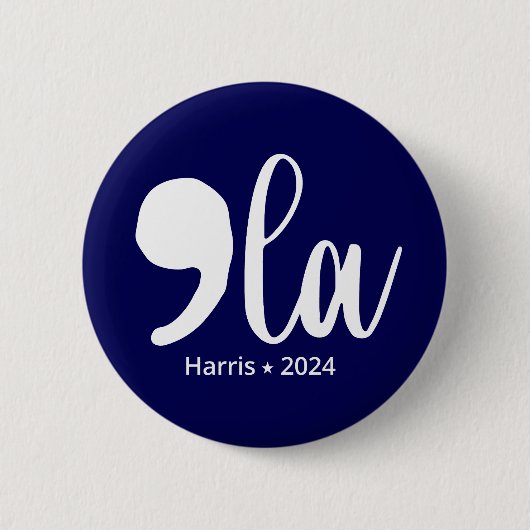 Comma La Kamala Harris 2024 Ronde Button 5,7 Cm (Voorkant)