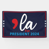 Comma La Kamala Harris 2024 - Voor President Spandoek (Horizontaal)