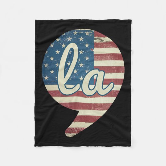 Comma La Kamala Harris Amerikaanse vlag Comma + La Fleece Deken (Voorkant)