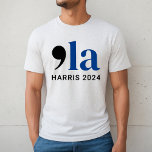 Comma La Kamala Harris Blauw en zwart Mannen<br><div class="desc">Comma-La Kamala Harris 2024 Amerikaanse presidentsverkiezingen T-shirt. Eenvoudig en stijlvol typografisch ontwerp in zwart en koninklijk blauw op een wit flesje T-shirt.</div>