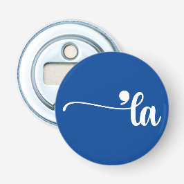 Comma La | Kamala Harris Blue Button Flesopener