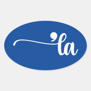 Comma La   Kamala Harris Blue Ovale Sticker